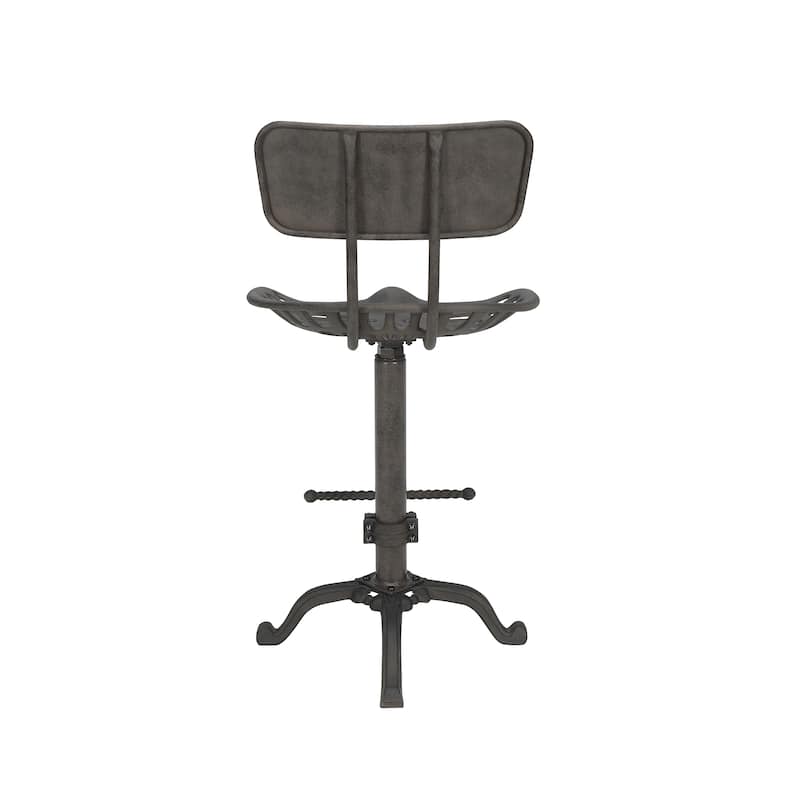 Carbon Loft Ewart Grey Cast Iron Tractor Seat Stool