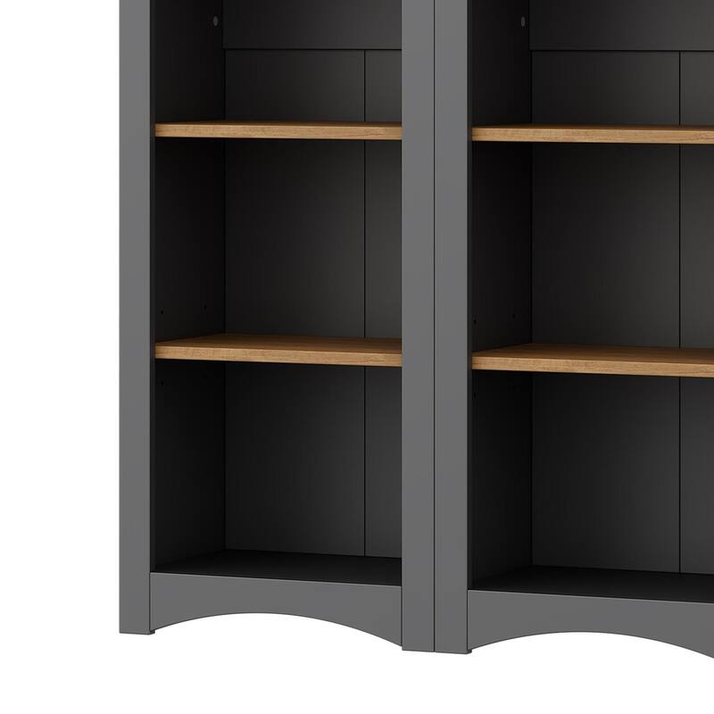 72"Hight Freestanding 5-Tier Bookshelves, Bookcases Set of 2 with Adjustable Shelves