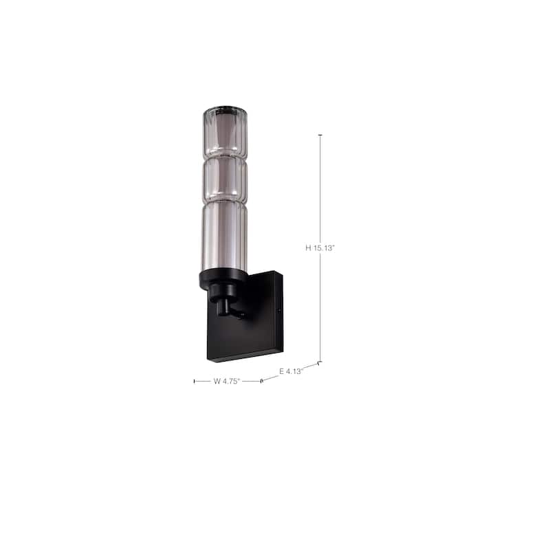 Evander LED Wall Sconce Matte Black Finish Smoked Glass - Matte Black