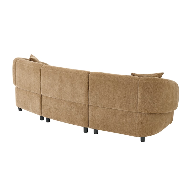 Christopher Knight Home - Hulk Curved Boucle 3-Seat Sofa with Sturdy Wooden Frame