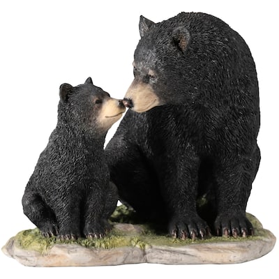 Veronese 6.7W Black Bear Sittin With Her Cub Resin Multicolor