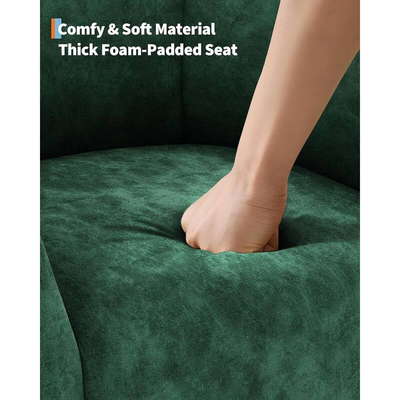 Boucle Fabric Barrel Chairs, with Soft Cushion