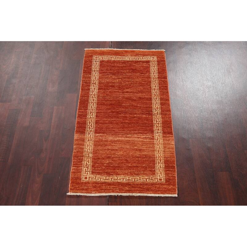 Geometric Gabbeh Kashkoli Oriental Runner Rug Hand-knotted Wool Carpet - 2'5" x 4'8"