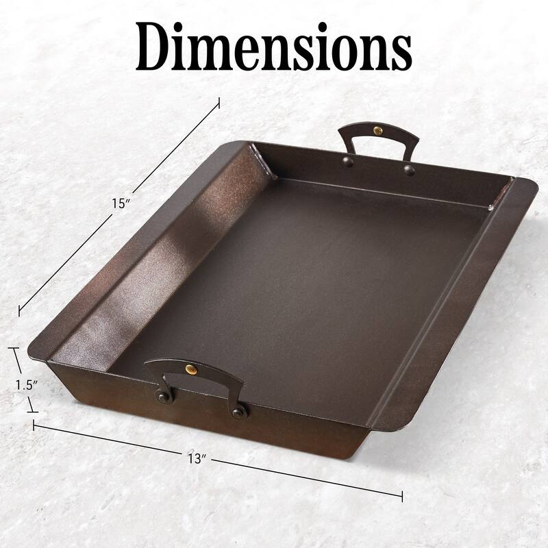 Classic Cuisine Iron Roasting Pan - Pre-Seasoned Roaster Pan with Handles