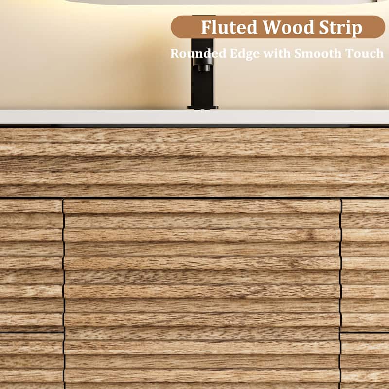 Bathroom Vanity with Drop-In Sink Wall-Mounted Storage Cabinet