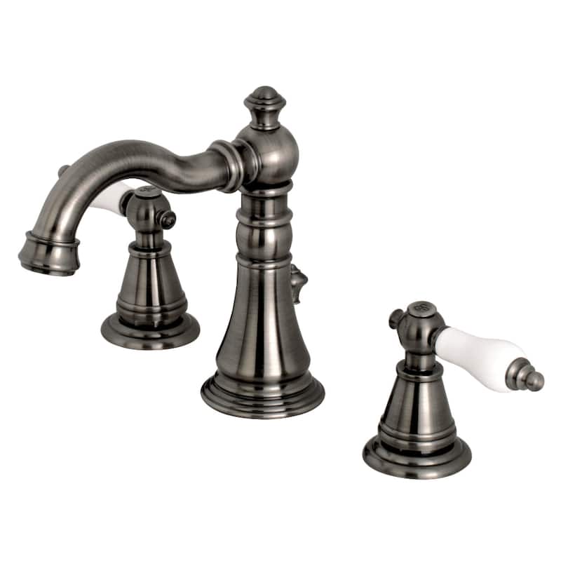 English Classic Widespread Bathroom Faucet - Black Stainless