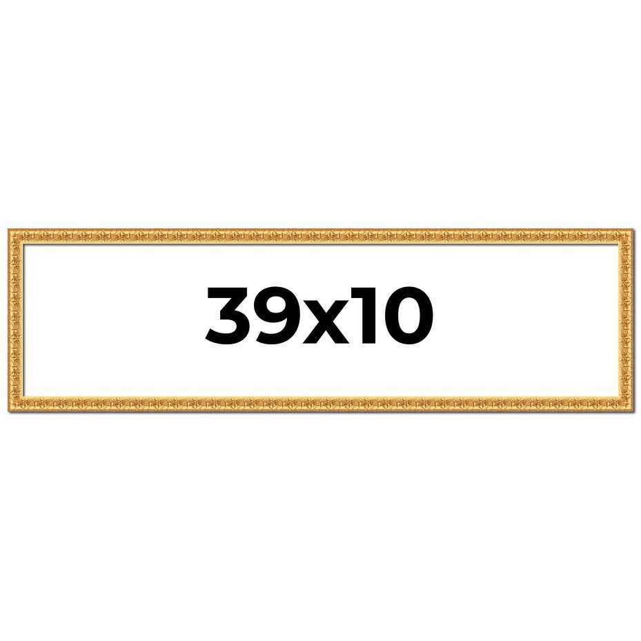 39x10 Frame Gold Real Wood Picture Frame Width 1 inches | Interior