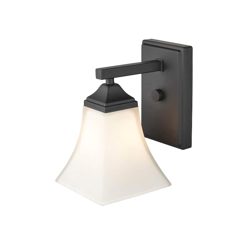 Millennium Lighting Metal 1 Light Wall Sconce with Etched White Glass