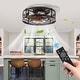 preview thumbnail 2 of 10, Oaks Aura 20in.Modern Caged Low Profile Ceiling Fan with Light, Dual App Control Farmhouse Flush Mount Ceiling Fan with Remote