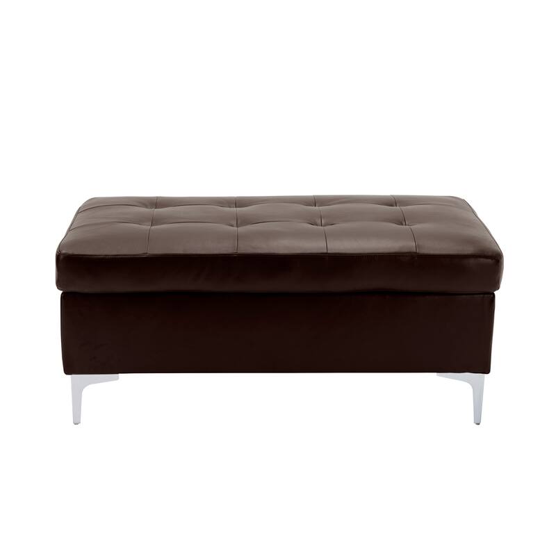 McCafferty Faux Leather Sectional Sofa with Ottoman