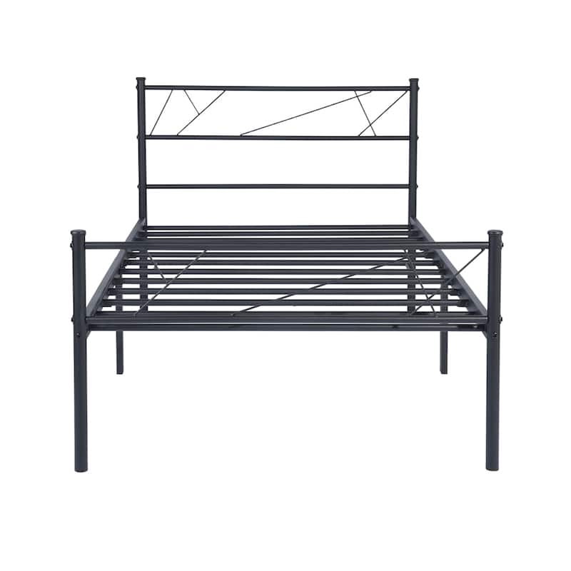 single metal bed frame in black color