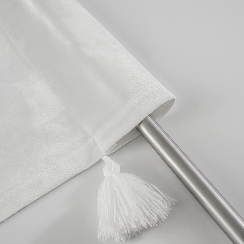 DriftAway Boho Velvet Handmade Tassel Curtain Room Darkening Thermal Insulated Window Curtains