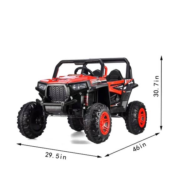 dimension image slide 0 of 2, 12V Kids Electric Ride-On Car with Remote Control, Rechargeable Battery, Music Player, LED Lights, for Ages 3-6