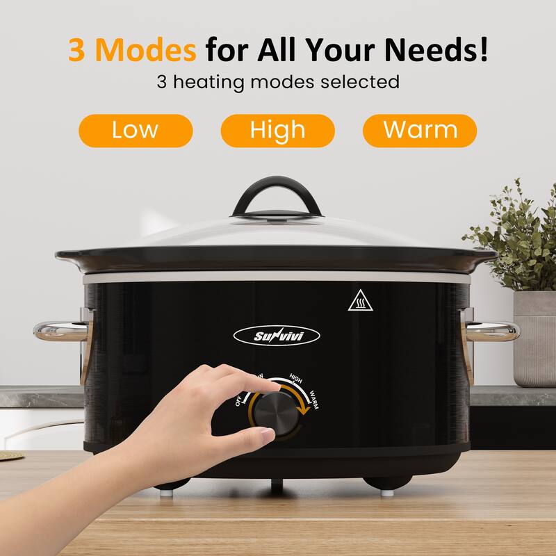 4qt Slow Cooker with 3 Heating Settings