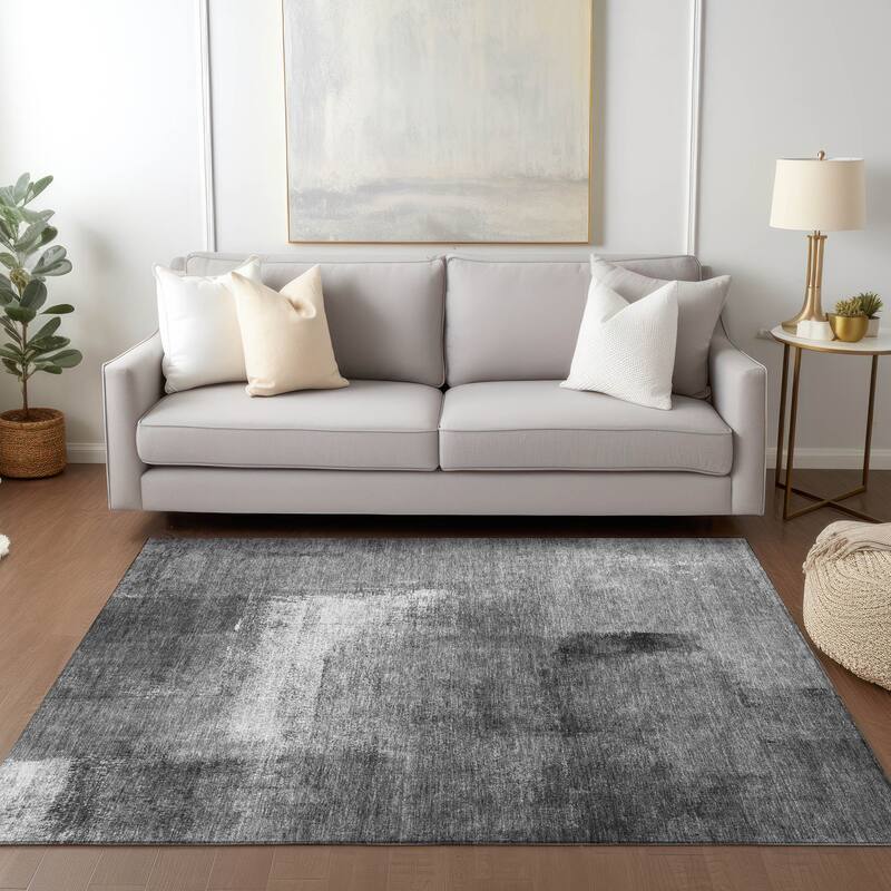 Machine Washable Indoor/ Outdoor Chantille Solid Ombre Rug