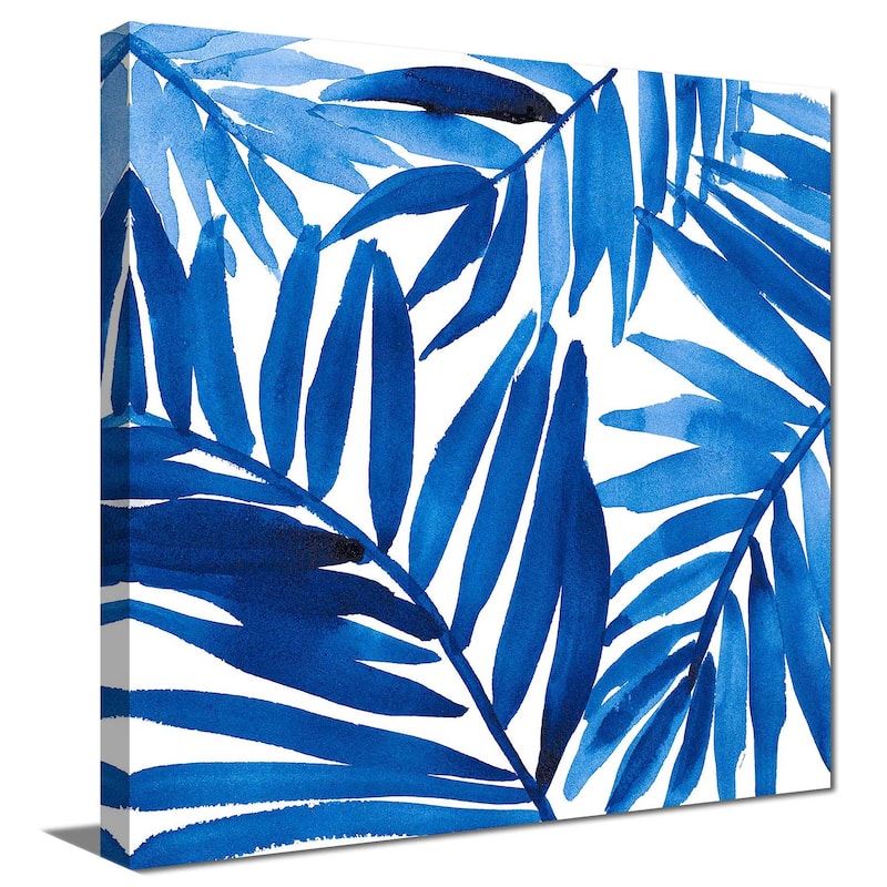 "Blue Palm Design I" Print on Canvas