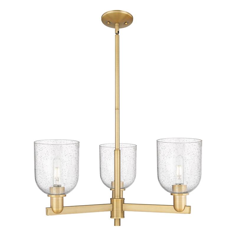 Innovations Lighting Endless Possibilities Arcadia - Bella - 3 Light 27" Stem Hung Chandelier - Brushed Brass/Seedy