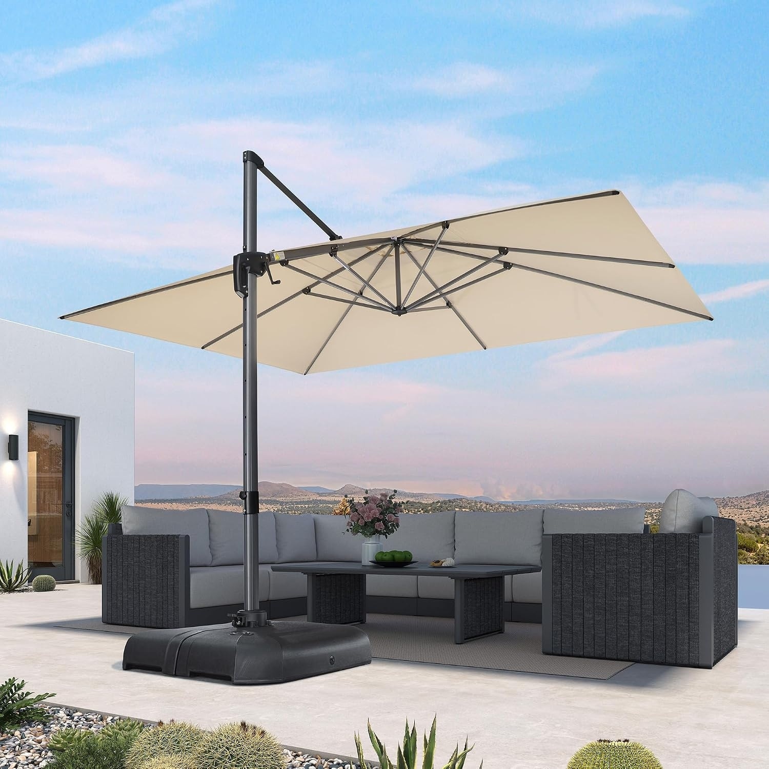 PURPLE LEAF 10 x 13 ft 360 Degree Rotation Patio Umbrella