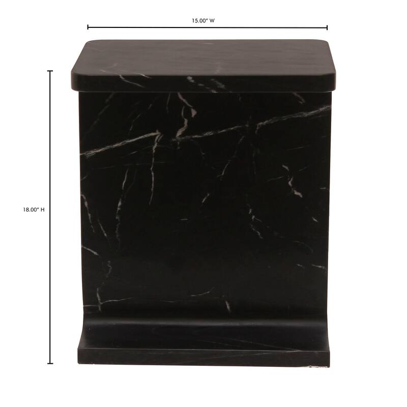 Aurelle Home Modern Solid Marble I-Beam Accent Table