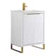Option White Matte - Satin Brass Hardware