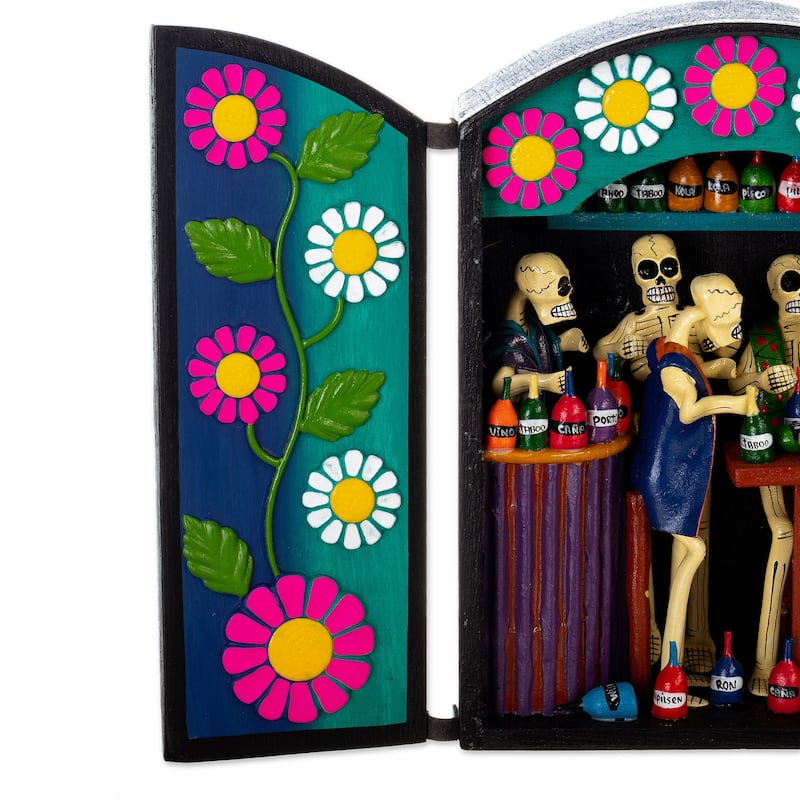 Novica Handmade Afterlife Canteen Ceramic Retablo