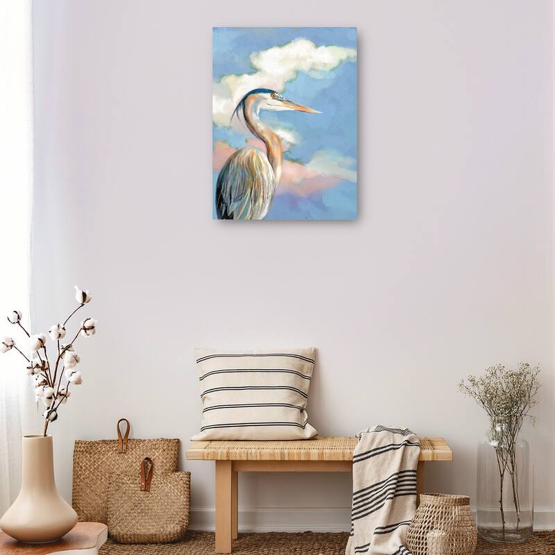Heron Portrait By Studio Arts Canvas Art Print