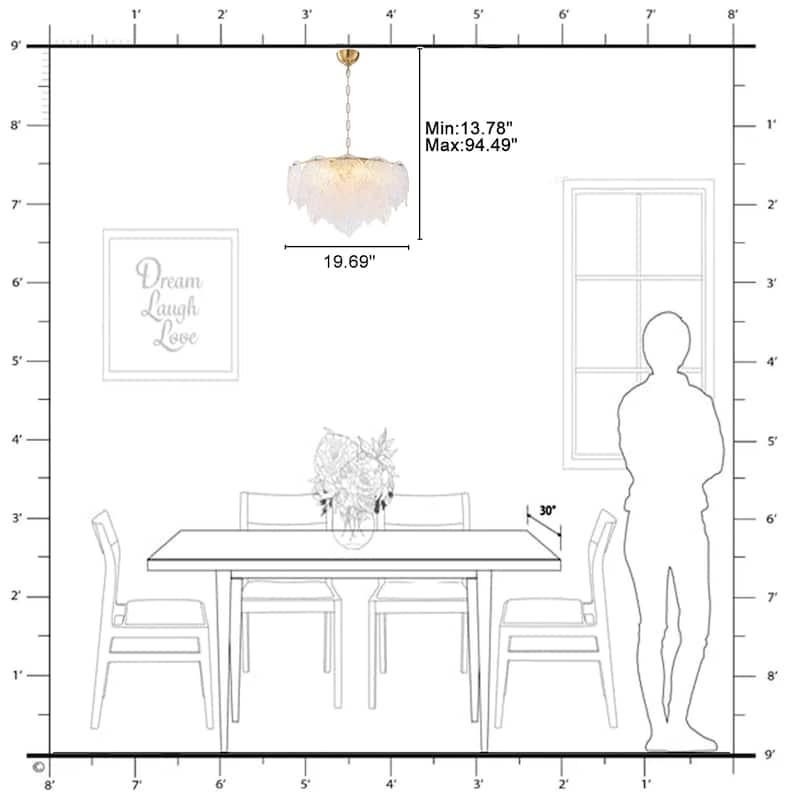 Luxury Gold Chandelier with Double-Tier Clear Glass Leaves