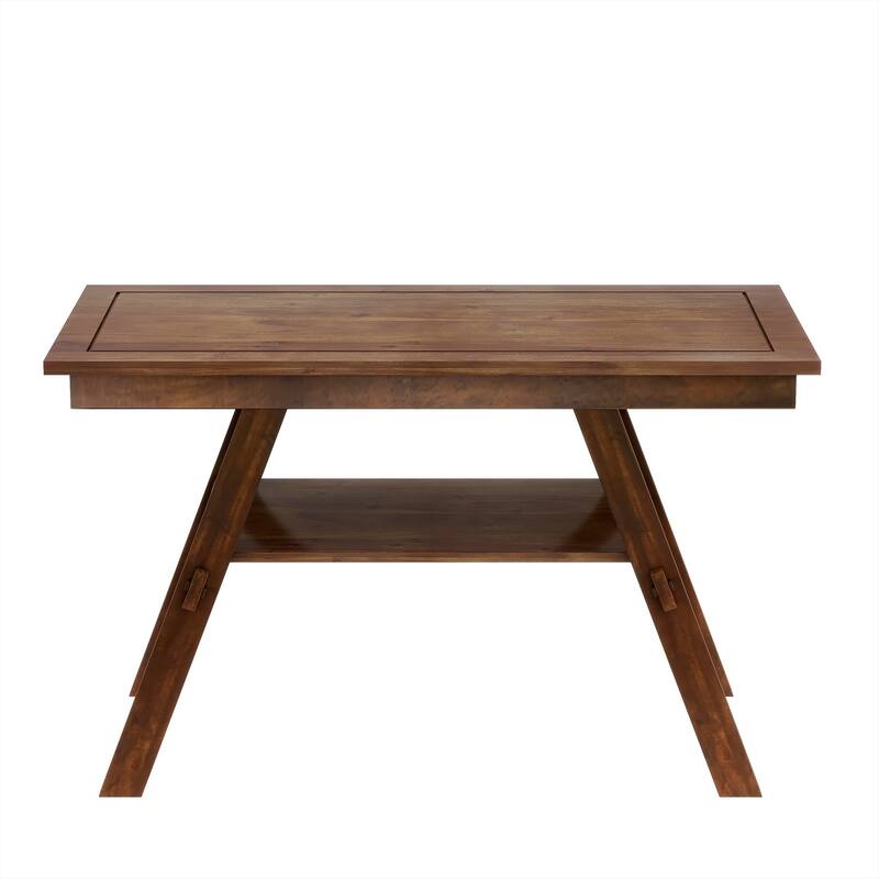 Rustic 6-Piece Counter Height Dining Set with Storage Shelf and Bench
