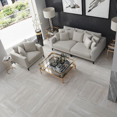 Arenza 24x24 Warm Beige Porcelain Large Format Stone-look Wall and Floor Tile (11.63 sq ft/case) - 3 Pack