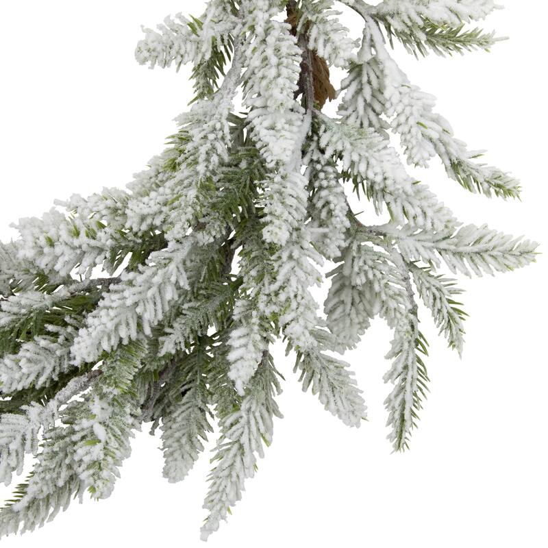 Heavily Flocked Artificial Pine Christmas Wreath