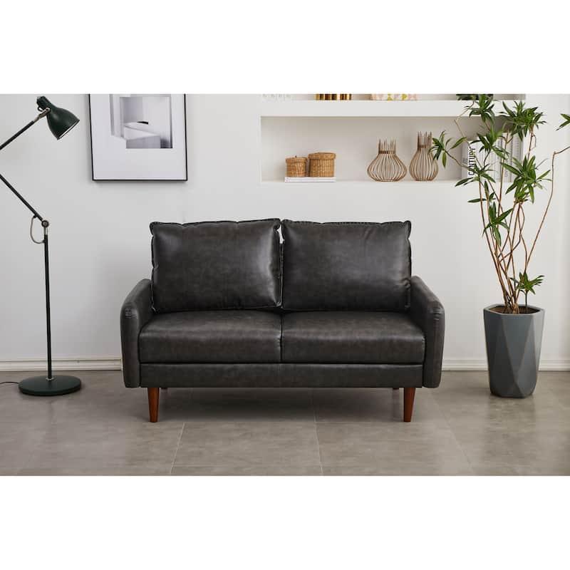 Faux leather 2 Piece Loveseat and Sofa Living Room Set