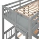 preview thumbnail 8 of 7, Gray Triple Bunk Bed with Drawers (Full over Twin & Twin)