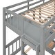 preview thumbnail 8 of 7, Triple Twin Bunk Bed with Full-Length Guardrail and Built-in Storage Drawer