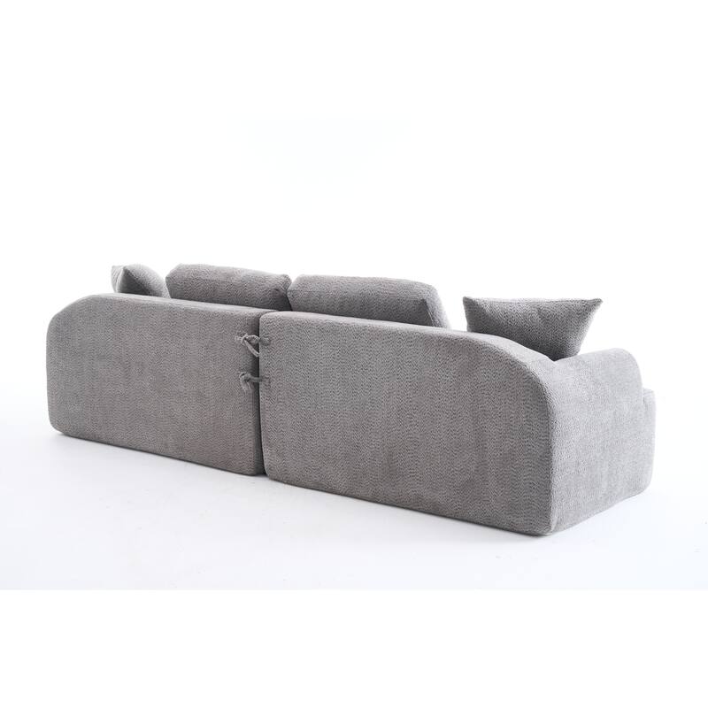 103.15" Fabric Classic 4-Seater Sofa with 4 Pillows