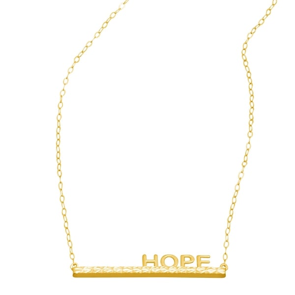 Eternity Gold 'Hope' Horizontal Bar Necklace in 14K Gold - Yellow