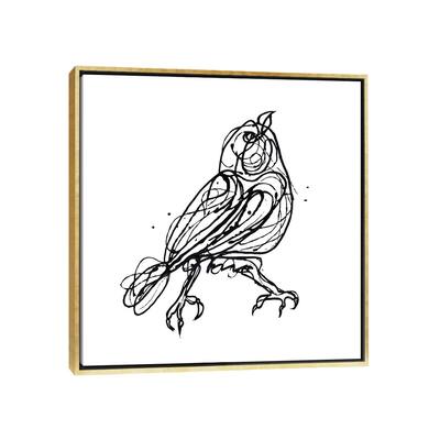 iCanvas "Chin Up - Cute Little Bird Jackson Pollock Style Drawing" by OLena Art Framed