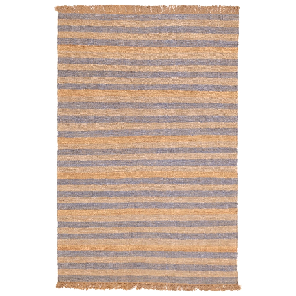 ECARPETGALLERY Flat-Weave Palas Denizli Light Khaki Jute Kilim - 5'5 x 8'1