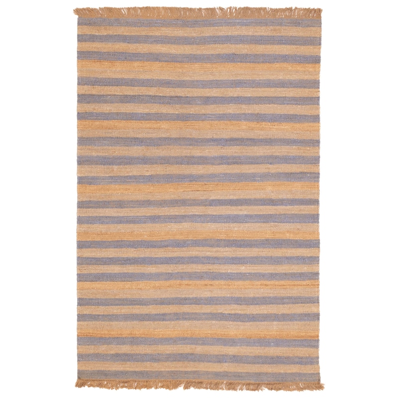 ECARPETGALLERY Flat-Weave Palas Denizli Light Khaki Jute Kilim - 5'5 x 8'1