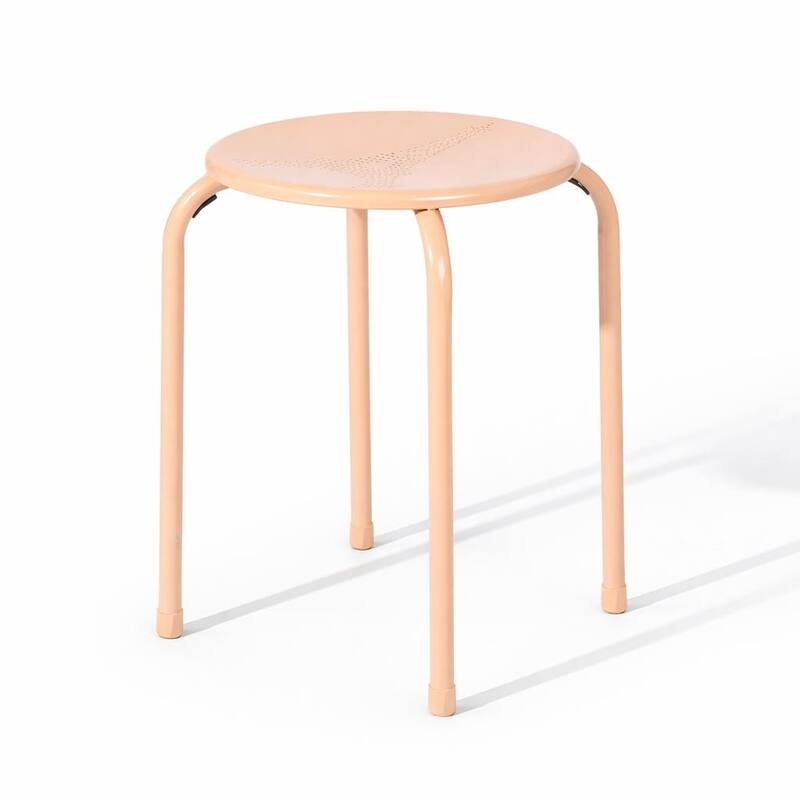 FurnitureR Metal Round Stool Set of 4/6 Stackable Backless Stools for Kitchen Home