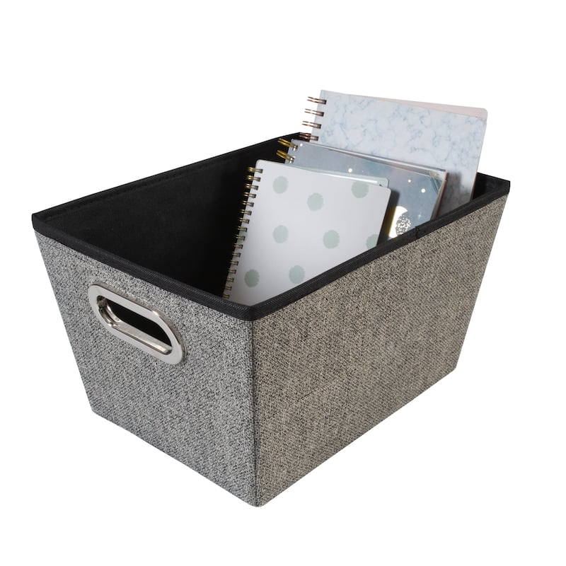 Simplify Black Medium Grommet Tote - L13"x W10.8"x H7.5"