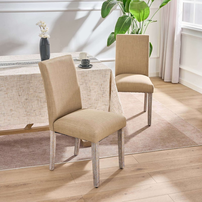 FERPIT 2 Pack Stylish Modern Armless Upholstered Dining Chairs - 17.5"W x 23"D x 36.5"H
