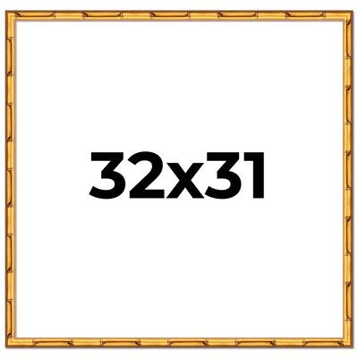 32x31 Frame Gold Bamboo Picture Frame Modern Photo Frame Includes UV Acrylic Shatter Guard Front Acid Free Foam Backing Board