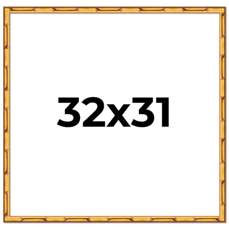 32x31 Frame Gold Bamboo Solid Wood Picture Frame | 1 Inch Moulding