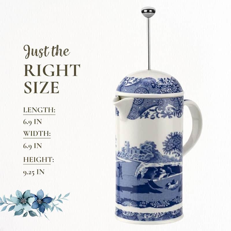 Spode Blue Italian Cafetiere French Press - 28 Ounce