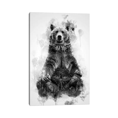iCanvas "Brown Bear Black And White" by Cornel Vlad Canvas Print