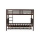 preview thumbnail 4 of 20, Twin Over Full Rubber Wood Bunk Bed with Trundle,Convertible Ladder and Guardrail