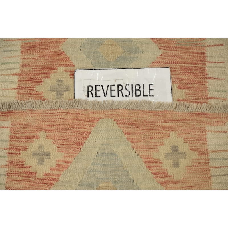 Hand Woven Oriental 100% Wool Carpet Southwestern Tribal Oranges & Rust Kilim Runner Rug - 5' 9'' X 2' 0''