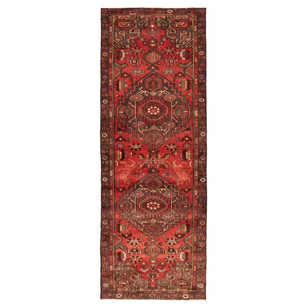 ECARPETGALLERY Hand-knotted Anadol Red Wool Rug - 3'3 x 9'3