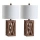 preview thumbnail 7 of 14, Ibiza 21.5" Farmhouse Wood LED Table Lamp, Brown (Set of 2), by JONATHAN Y