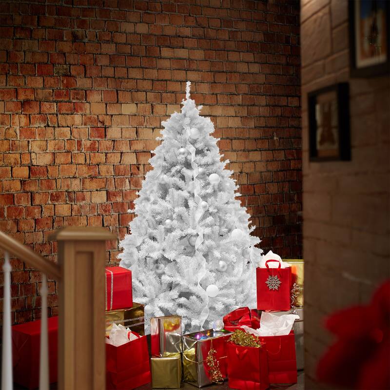 45ft White Spruce Artificial Holiday Christmas Tree with Metal Stand - 4.5 ft